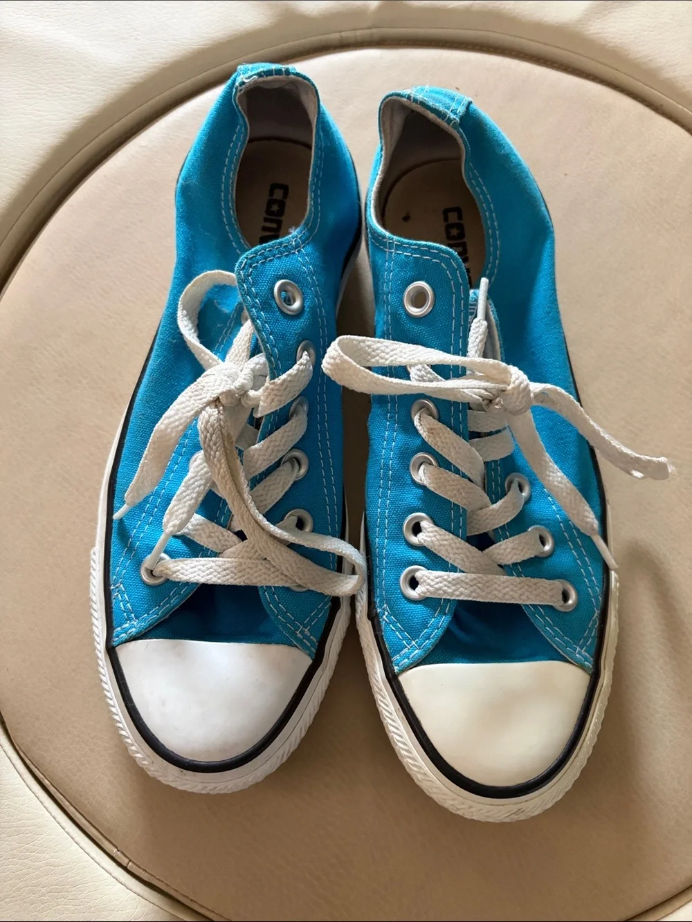 Converse Kids Turquoise Canvas Lace-Up Sneakers